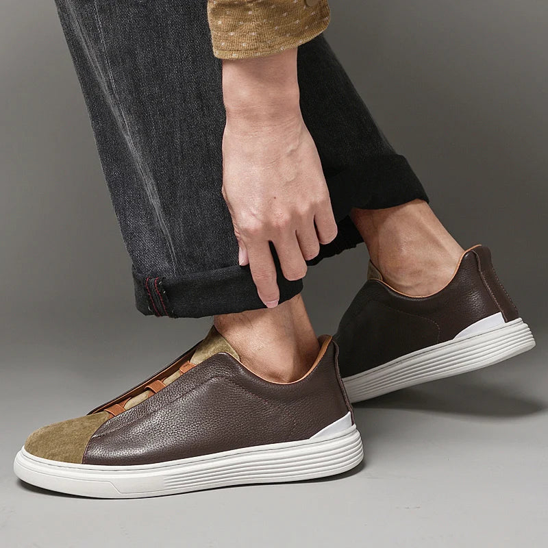 Matteo — Slip-On z Veluru a Kůže