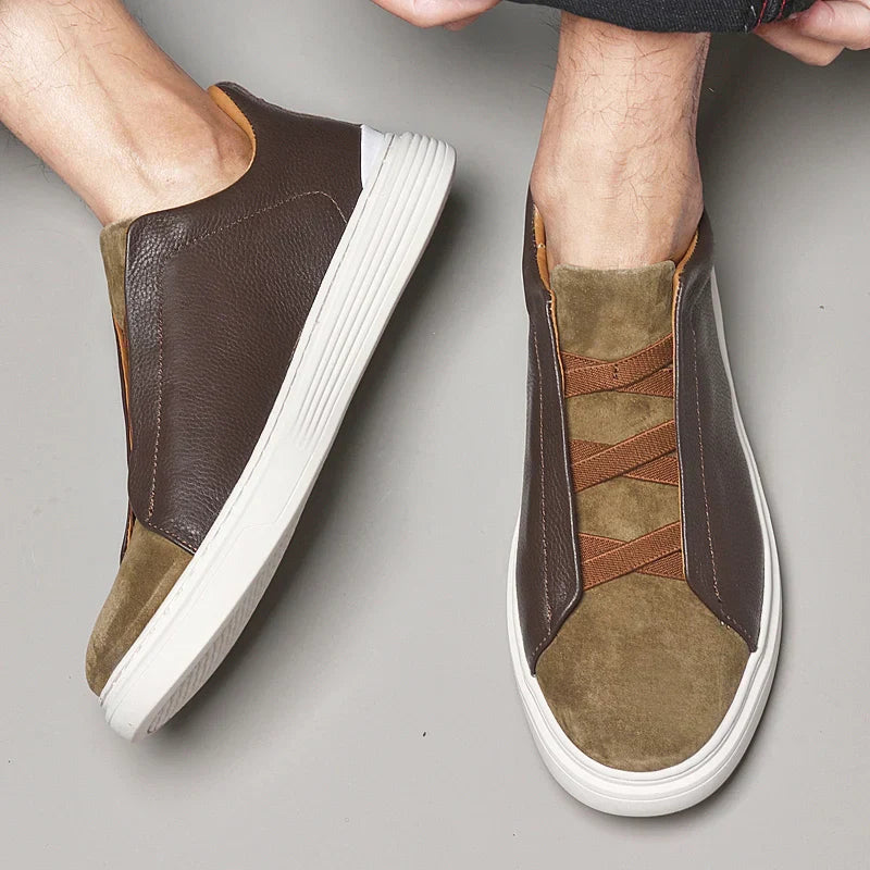 Matteo — Slip-On z Veluru a Kůže