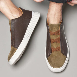 Matteo — Slip-On z Veluru a Kůže