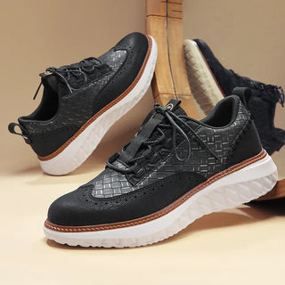 Vittorio — Sneaker Oxford z pletené kůže