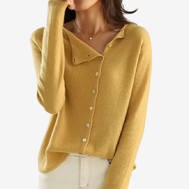 Dámský cardigan s kulatým výstřihem a knoflíky
