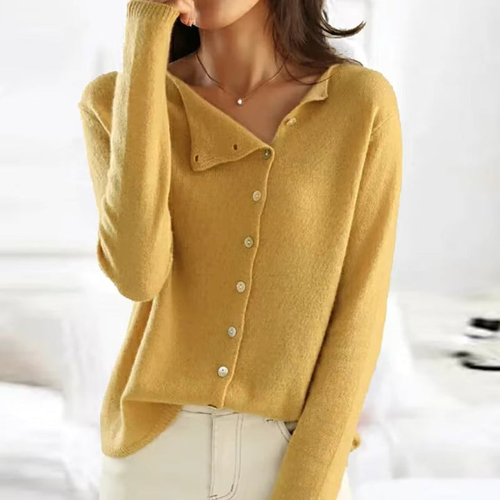 Dámský cardigan s kulatým výstřihem a knoflíky
