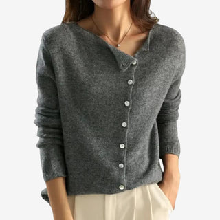 Dámský cardigan s kulatým výstřihem a knoflíky