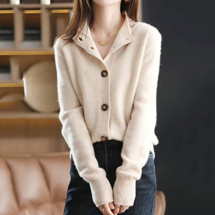 Oversized dámský cardigan s žebrováním a dlouhými rukávy