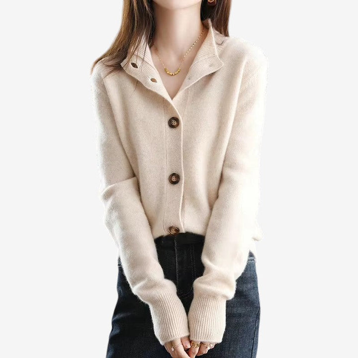 Oversized dámský cardigan s žebrováním a dlouhými rukávy