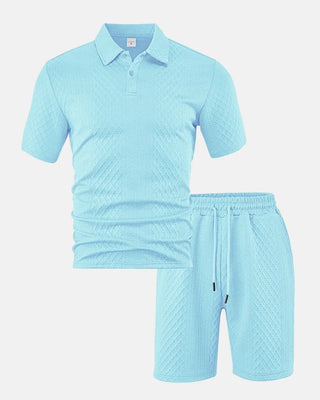 Luca — Kompletní pánská polo a šortky z tkaniny Jacquard