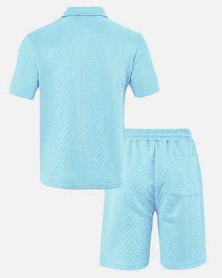 Luca — Kompletní pánská polo a šortky z tkaniny Jacquard