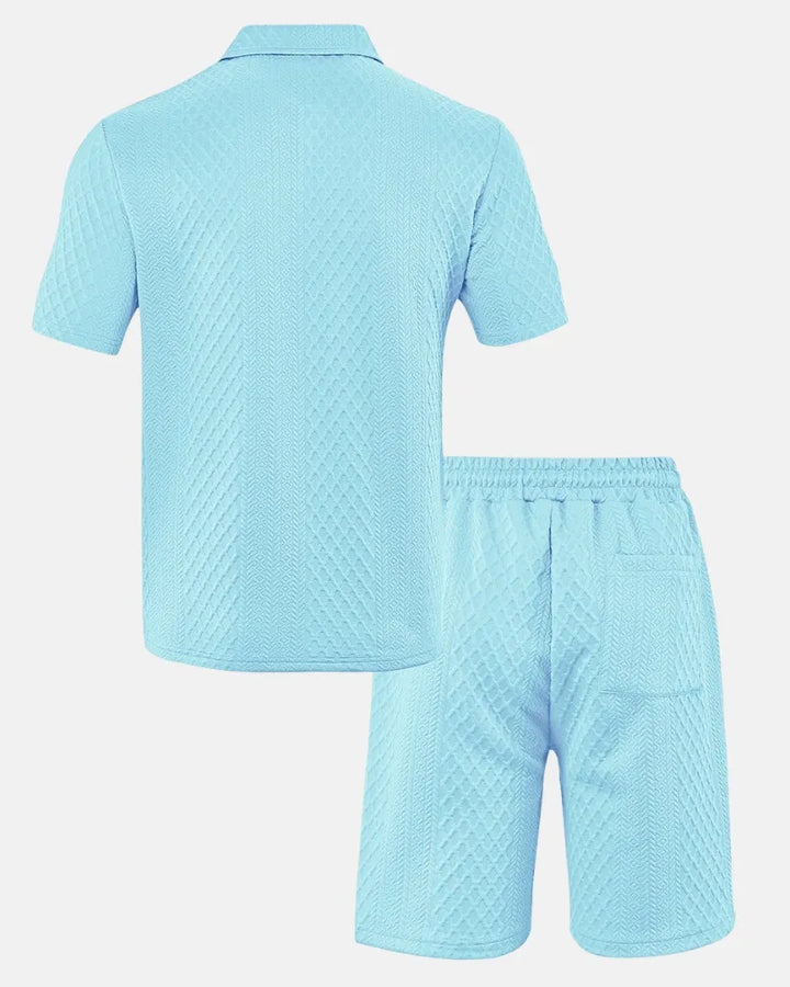 Luca — Kompletní pánská polo a šortky z tkaniny Jacquard