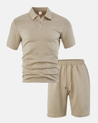 Luca — Kompletní pánská polo a šortky z tkaniny Jacquard