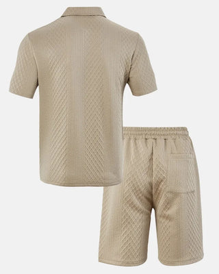Luca — Kompletní pánská polo a šortky z tkaniny Jacquard