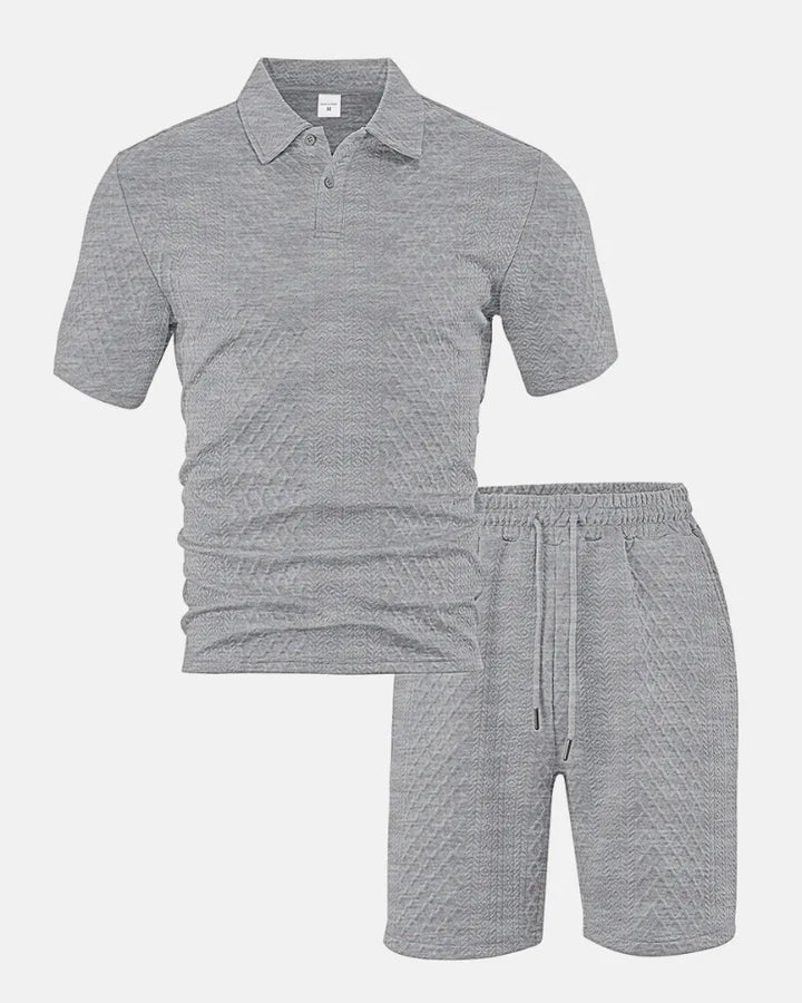 Luca — Kompletní pánská polo a šortky z tkaniny Jacquard