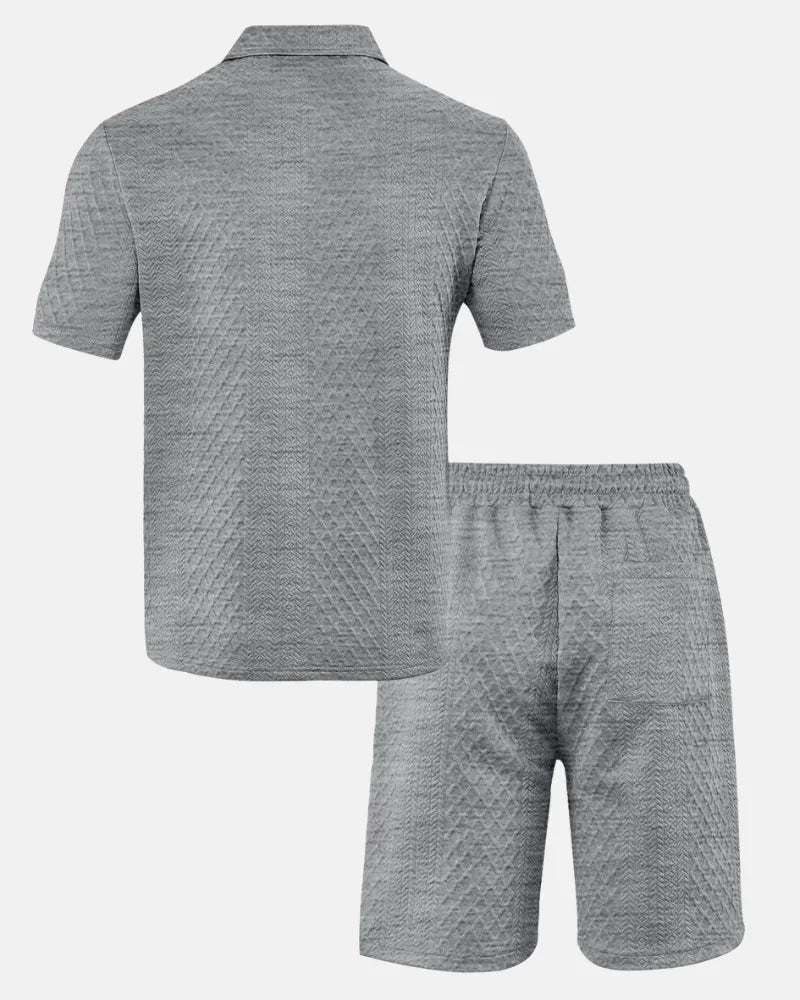 Luca — Kompletní pánská polo a šortky z tkaniny Jacquard