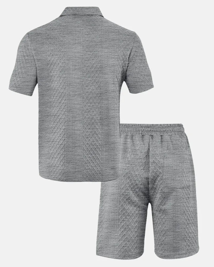 Luca — Kompletní pánská polo a šortky z tkaniny Jacquard