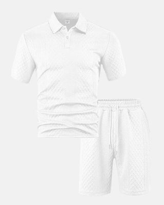 Luca — Kompletní pánská polo a šortky z tkaniny Jacquard