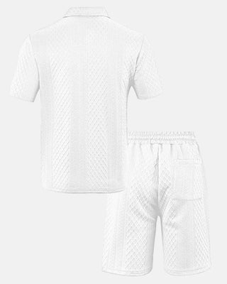 Luca — Kompletní pánská polo a šortky z tkaniny Jacquard