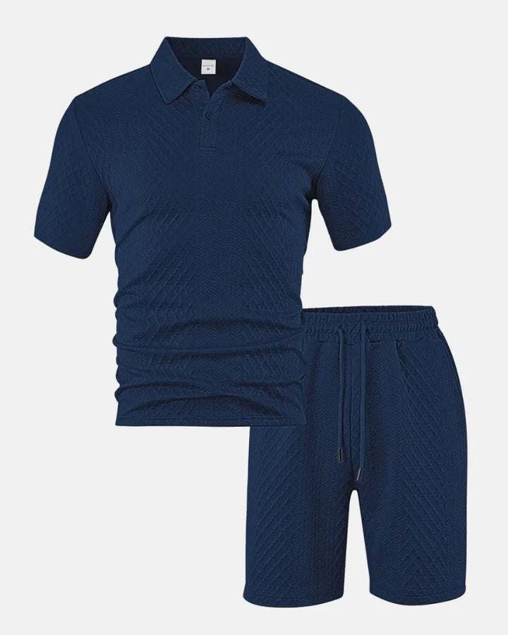 Luca — Kompletní pánská polo a šortky z tkaniny Jacquard