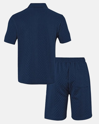 Luca — Kompletní pánská polo a šortky z tkaniny Jacquard
