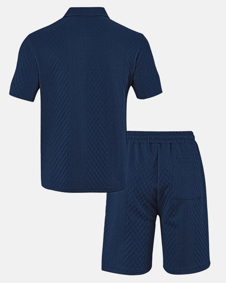 Luca — Kompletní pánská polo a šortky z tkaniny Jacquard