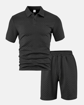 Luca — Kompletní pánská polo a šortky z tkaniny Jacquard