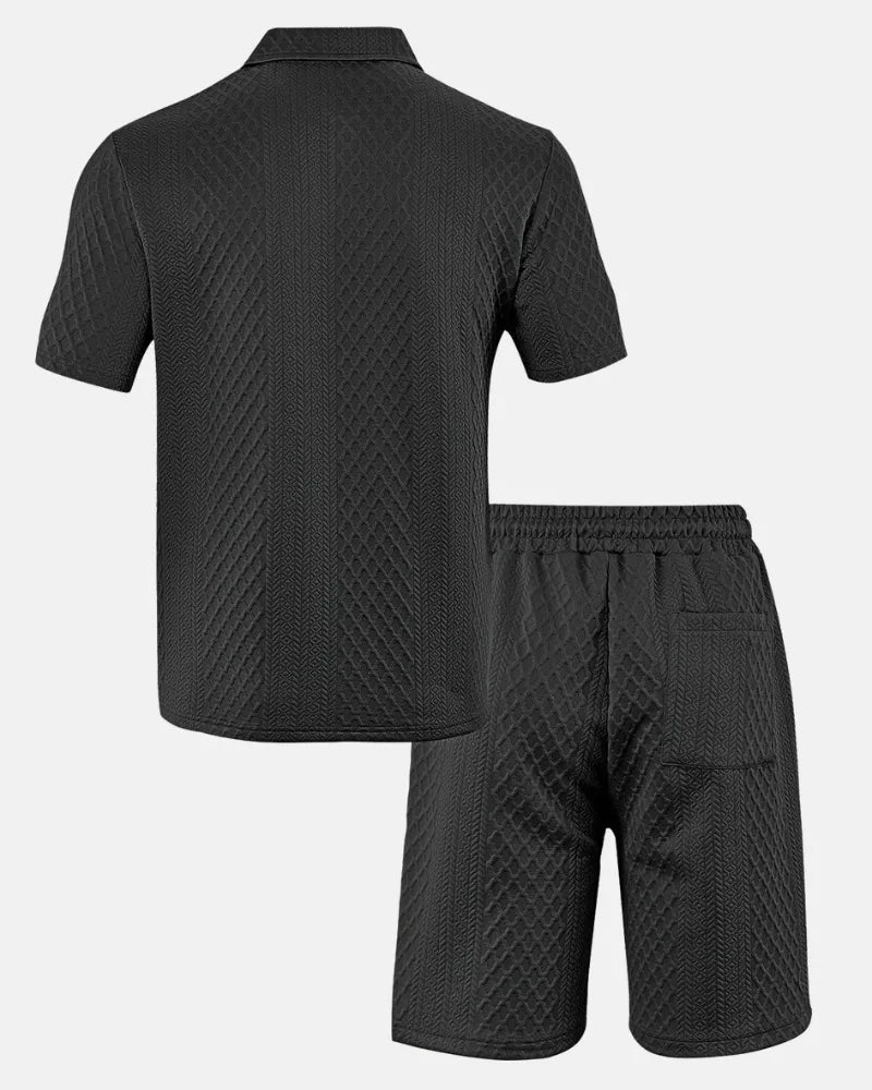 Luca — Kompletní pánská polo a šortky z tkaniny Jacquard