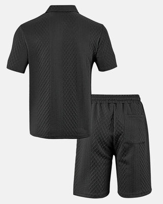 Luca — Kompletní pánská polo a šortky z tkaniny Jacquard