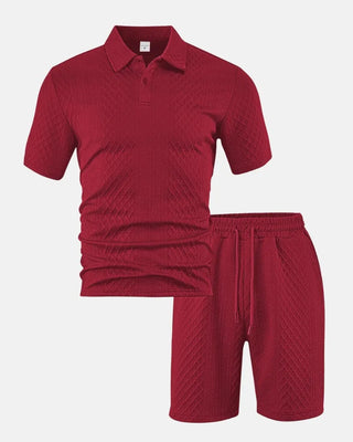 Luca — Kompletní pánská polo a šortky z tkaniny Jacquard