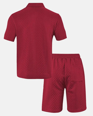 Luca — Kompletní pánská polo a šortky z tkaniny Jacquard