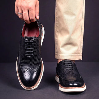 Oxford Brogue z texturované syntetické kůže – Hybridní komfortní podrážka