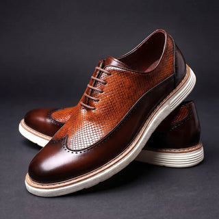Oxford Brogue z texturované syntetické kůže – Hybridní komfortní podrážka