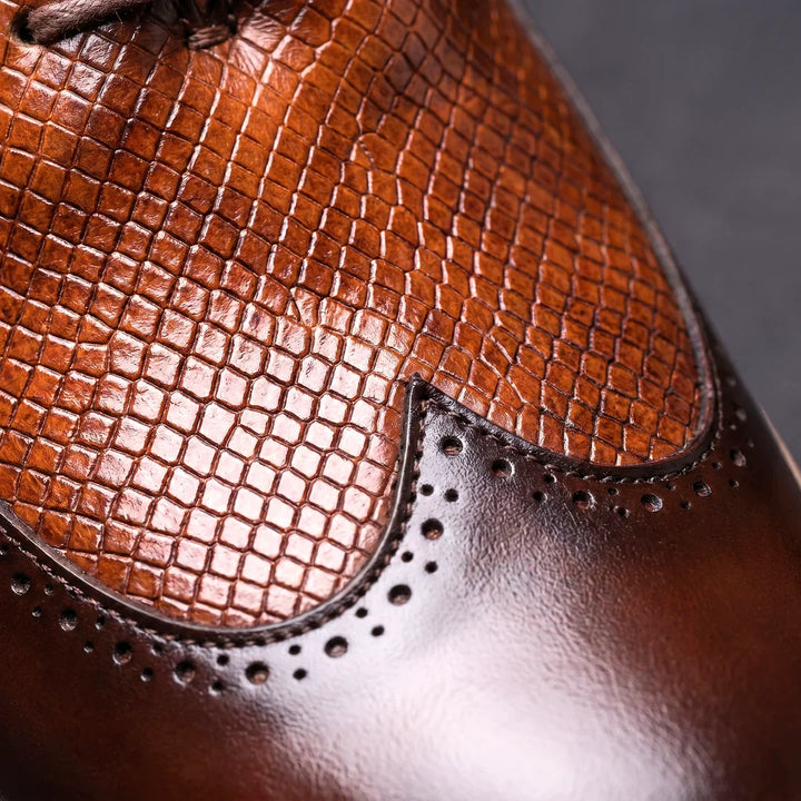 Oxford Brogue z texturované syntetické kůže – Hybridní komfortní podrážka