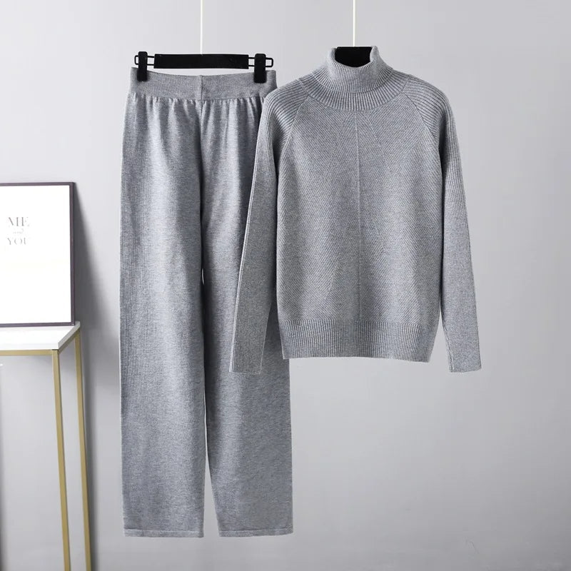 Cazel | Dvoudílný pletený lounge set s copánkovým vzorem