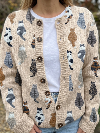 Praha Moda® | Cardigan s kočičím potiskem