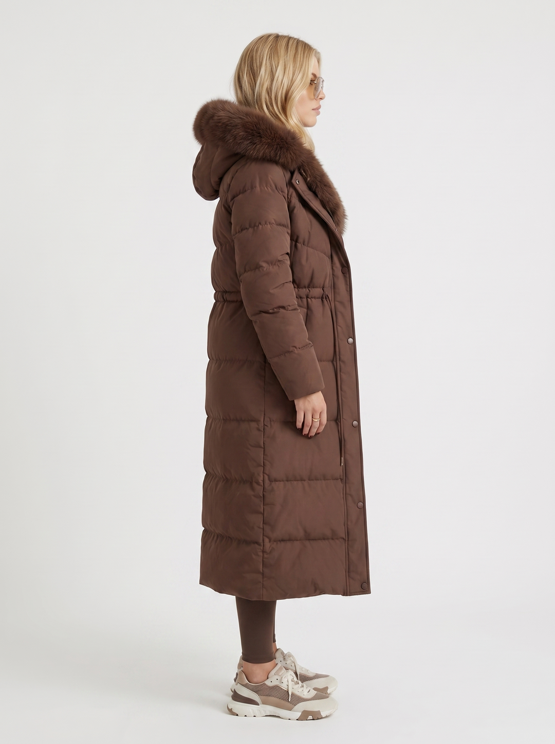 Elise Puffer Coat - Hnědá