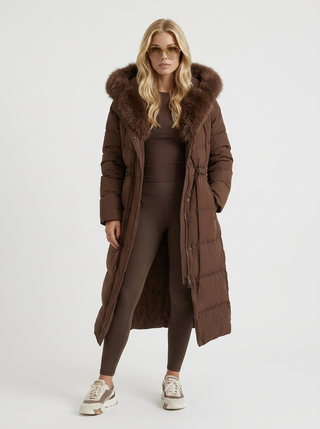 Elise Puffer Coat - Hnědá