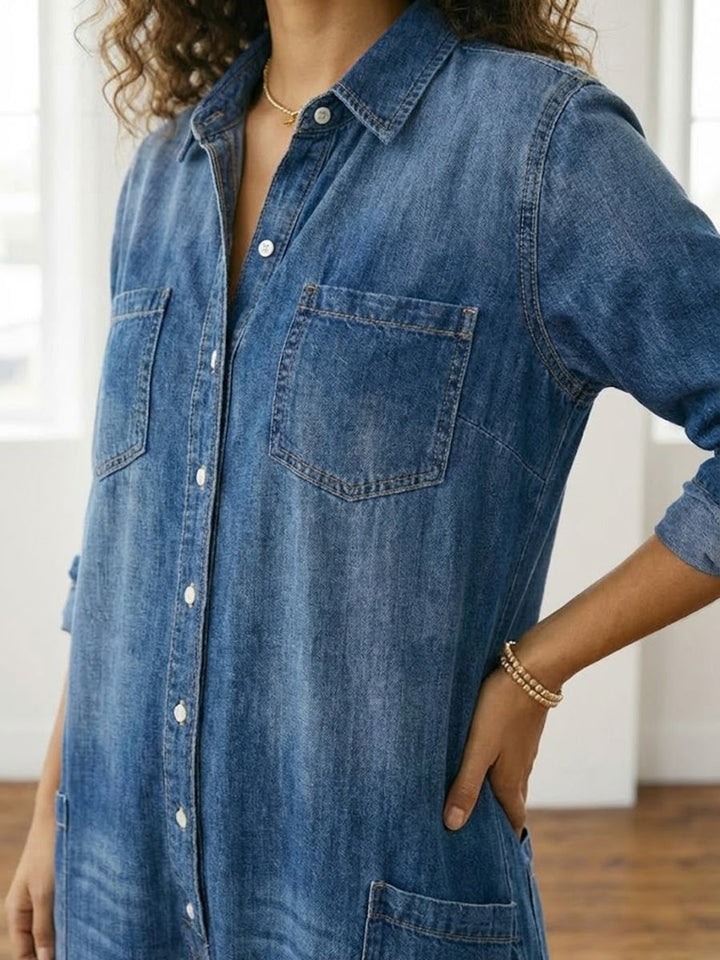 MARCO & BIANCA MILANO | DIANA OVERAL VINTAGE DENIM S KNOFLÍKY PRO ŽENY