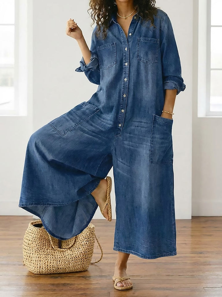 MARCO & BIANCA MILANO | DIANA OVERAL VINTAGE DENIM S KNOFLÍKY PRO ŽENY