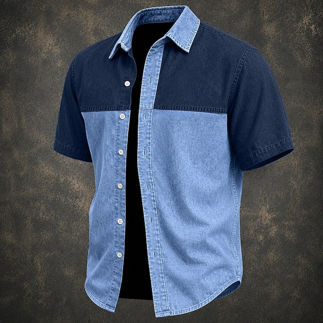 Dario — Pánská košile z denimu dvoubarevná
