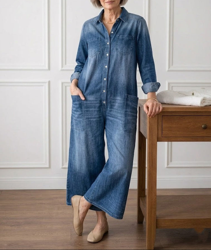 MARCO & BIANCA MILANO | DIANA OVERAL VINTAGE DENIM S KNOFLÍKY PRO ŽENY