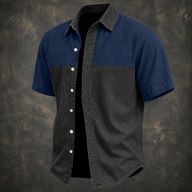 Dario — Pánská košile z denimu dvoubarevná